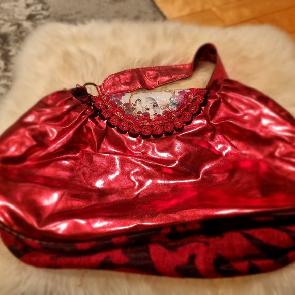 Desigual Cirque du Soleil Red Foil Shoulder Bag - Picture 3 of 6